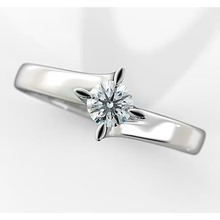 Afbeelding in Gallery-weergave laden, Dames Natuurlijk Diamanten Solitaire Ring 1 Karaat Gedraaide Schacht Wit Goud 14K