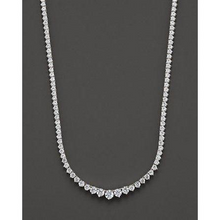Afbeelding in Gallery-weergave laden, Dames 25 Kt Ronde Briljant Geslepen Diamanten Ketting Wit Goud 14K
