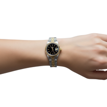 Afbeelding in Gallery-weergave laden, Dames Datumjust Rolex-horloge met tweekleurige stickwijzerplaat voor dames