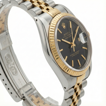 Afbeelding in Gallery-weergave laden, Dames Datumjust Rolex-horloge met tweekleurige stickwijzerplaat voor dames