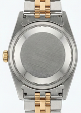 Afbeelding in Gallery-weergave laden, Dames Datumjust Rolex-horloge roestvrij staal en gouden armband Roze Romeinse wijzerplaat