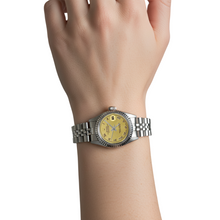 Afbeelding in Gallery-weergave laden, Dames Rolex horloge Datumjust wijzerplaat roestvrij staal Jubileum armband gecanneleerde lunette