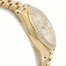 Afbeelding in Gallery-weergave laden, Dames Rolex presidenten Datumjust diamanten wijzerplaat lunette horloge