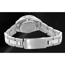 Afbeelding in Gallery-weergave laden, Damesdatumhorloge met witte diamanten wijzerplaatring roestvrij staal Oester