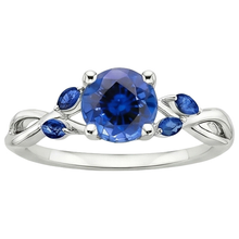 Afbeelding in Gallery-weergave laden, echte round saffier 2.50karaat ring close-up detail
