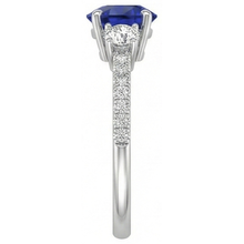 Afbeelding in Gallery-weergave laden, echte round diamant 3.50karaat ring met diamantaccenten