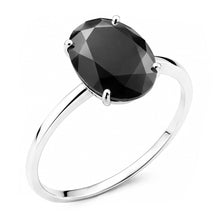 Afbeelding in Gallery-weergave laden, Donkere Diamanten Verlovingsring 5 Karaat Echte Ovale Zwarte Solitaire Glad 14k Witgoud
