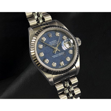 Afbeelding in Gallery-weergave laden, Datejust 26 mm Rolex Blauwe Diamanten Wijzerplaat Jaar 2002 Dameshorloge