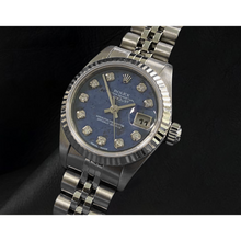 Afbeelding in Gallery-weergave laden, Datejust 26 mm Rolex Blauwe Diamanten Wijzerplaat Jaar 2002 Dameshorloge