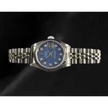 Afbeelding in Gallery-weergave laden, Datejust 26 mm Rolex Blauwe Diamanten Wijzerplaat Jaar 2002 Dameshorloge