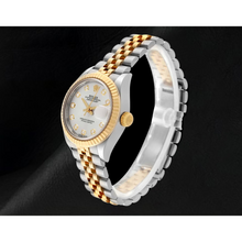Afbeelding in Gallery-weergave laden, Datejust Rolex 28 mm Zilveren Diamanten Wijzerplaat Tweekleurig Dameshorloge 279173