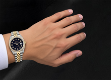 Afbeelding in Gallery-weergave laden, Rolex 6013 Datejust Zwarte Diamanten Wijzerplaat 36mm Tweekleurig Horloge