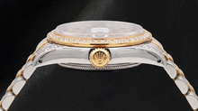 Afbeelding in Gallery-weergave laden, Rolex 6013 Datejust Zwarte Diamanten Wijzerplaat 36mm Tweekleurig Horloge