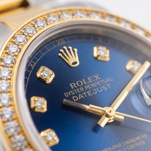 Afbeelding in Gallery-weergave laden, Datumjust Rolex heren geelgoud roestvrij staal tweekleurig horloge snel ingesteld