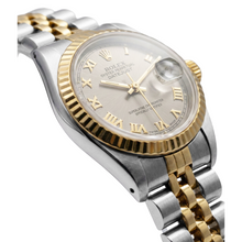 Afbeelding in Gallery-weergave laden, Datumjust Rolex-horloge voor dames, tweekleurige grijze Romeinse wijzerplaat