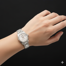 Afbeelding in Gallery-weergave laden, Datumjust Rolex dameshorloge met zilveren lichtgevende wijzerplaat van roestvrij staal P5