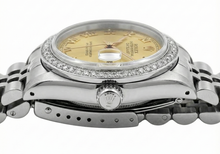 Afbeelding in Gallery-weergave laden, Datumjust roestvrijstalen jubileum dameshorloge Rolex diamanten rand