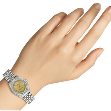 Afbeelding in Gallery-weergave laden, Datumjust roestvrijstalen jubileum dameshorloge Rolex diamanten rand P2