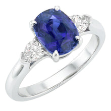 Afbeelding in Gallery-weergave laden, echte oval diamant 3karaat ring vooraanzicht