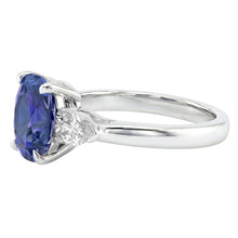 Afbeelding in Gallery-weergave laden, echte oval diamant 3karaat ring bovenaanzicht