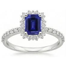 Afbeelding in Gallery-weergave laden, Diamant En Saffier Verlovingsring