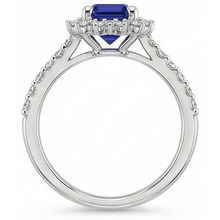 Afbeelding in Gallery-weergave laden, Diamant En Saffier Verlovingsring