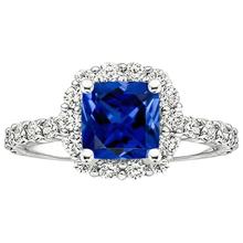 Afbeelding in Gallery-weergave laden, echte round saffier 3.25karaat ring close-up detail