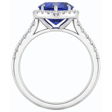 Afbeelding in Gallery-weergave laden, Diamant Halo Hart Srilanka Saffier Ring 3.50 karaat goud 14K