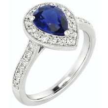 Afbeelding in Gallery-weergave laden, echte round saffier 4.50karaat ring zijaanzicht