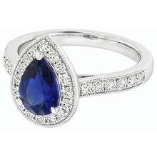 Afbeelding in Gallery-weergave laden, echte round saffier 4.50karaat ring profielweergave