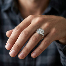 Afbeelding in Gallery-weergave laden, Diamant Rond Briljant Mannen Ring 2 karaat – 14K Witgoud