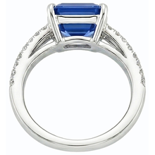 Afbeelding in Gallery-weergave laden, echte round diamant 4.50karaat ring zijaanzicht
