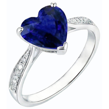 Afbeelding in Gallery-weergave laden, echte round saffier 3.50karaat ring op wit