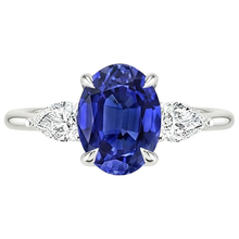 Afbeelding in Gallery-weergave laden, echte oval diamant 3.50karaat ring profielweergave
