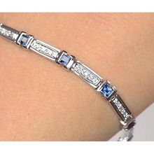 Afbeelding in Gallery-weergave laden, Diamant Dames Armband Ceylon Blauwe Saffier Sieraden