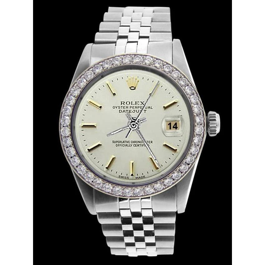 Diamant rand Datumjust Horloge Heren Rolex White Stok Wijzerplaat Roestvrij staal Jubileum SNELLE INSTELLING