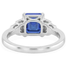 Afbeelding in Gallery-weergave laden, Diamanten Fancy Ring Asscher Geslepen Saffier Edelsteen 3 Karaat Prong Set