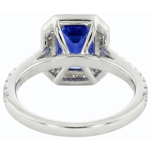 Afbeelding in Gallery-weergave laden, Diamanten Halo Ring Smaragd Sri Lankaanse Saffier 3 Karaat