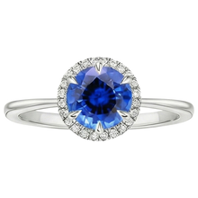 Afbeelding in Gallery-weergave laden, echte round saffier 2.50karaat ring close-up detail