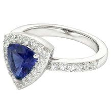 Afbeelding in Gallery-weergave laden, echte round saffier 1karaat ring close-up detail
