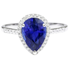 Afbeelding in Gallery-weergave laden, echte round saffier 3.75karaat ring profielweergave