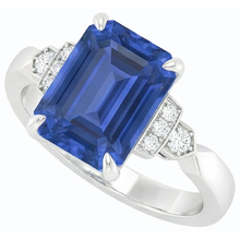 Afbeelding in Gallery-weergave laden, Diamanten Jubileum Emerald Ceylon Sapphire Ring 3 karaat sieraden