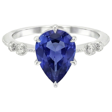 Afbeelding in Gallery-weergave laden, Diamanten Jubileum Peer Ceylon Saffier Ring 5 Steen 2,50 Karaat