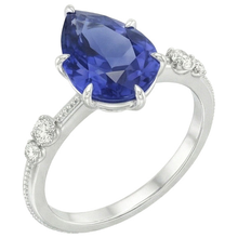 Afbeelding in Gallery-weergave laden, Diamanten Jubileum Peer Ceylon Saffier Ring 5 Steen 2,50 Karaat