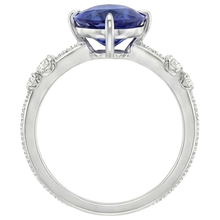 Afbeelding in Gallery-weergave laden, Diamanten Jubileum Peer Ceylon Saffier Ring 5 Steen 2,50 Karaat