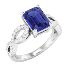 Afbeelding in Gallery-weergave laden, Diamanten Jubileumring Emerald Sapphire 3,50 Carats Infinity Style