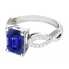 Afbeelding in Gallery-weergave laden, Diamanten Jubileumring Emerald Sapphire 3,50 Carats Infinity Style