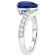 Afbeelding in Gallery-weergave laden, echte round saffier 4karaat ring op wit