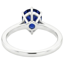 Afbeelding in Gallery-weergave laden, Natuurlijke uit de aarde gewonnen diamanten ring solitaire peer Ceylonsaffier met accenten 7.25 karaat