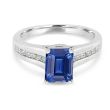 Afbeelding in Gallery-weergave laden, echte round saffier 2.50karaat ring close-up detail